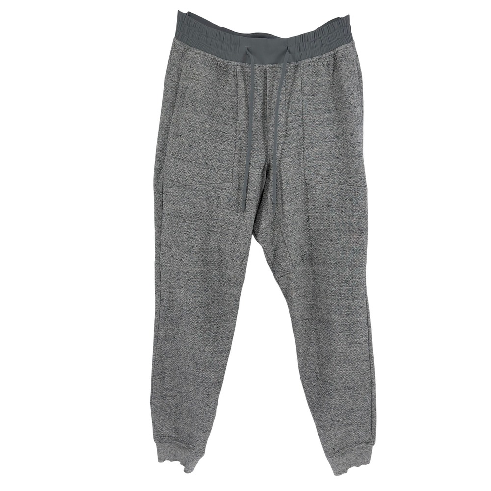 Lululemon At Ease Textured Knit Joggers Mens M Gray Black LM5AEDS EUC